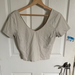 Lululemon Athletica Cream Short Sleeve Top align top